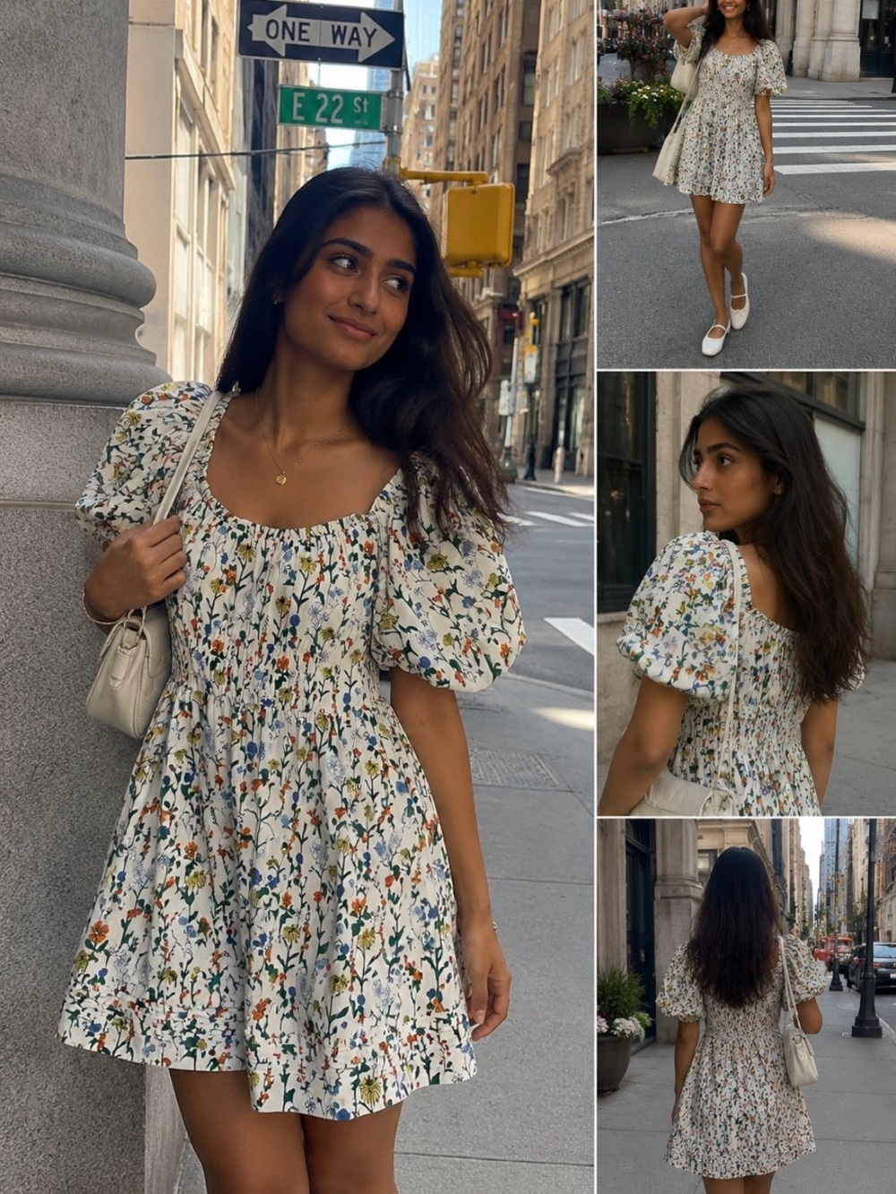 🌼 PINCH Floral Puff Sleeve Mini Dress | Size Medium | Excellent Condition